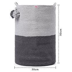 Babyhug Braided Cotton Laundry Bag  - Grey