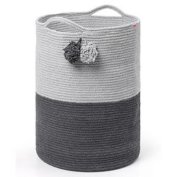 Babyhug Braided Cotton Laundry Bag  - Grey