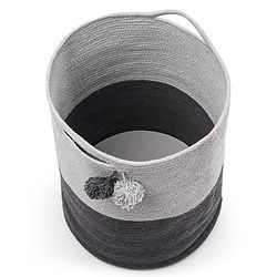 Babyhug Braided Cotton Laundry Bag  - Grey