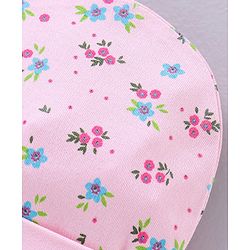 Babyhug 100% Cotton Cap Mittens & Booties Set Floral Print Pink - Circumference 32 cm