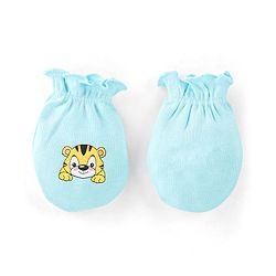 Babyhug 100% Cotton Mittens & Booties Tiger Print - Blue
