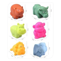 Babyhug Bath Squeeze Toys Jungle Animals Pack of 6 - Multicolour