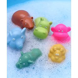 Babyhug Bath Squeeze Toys Jungle Animals Pack of 6 - Multicolour