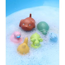 Babyhug Bath Squeeze Toys Pet Animals Pack of 6 - Multicolour