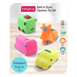 Babyhug Bath Squeeze Toys Transport Pack of 4 - Multicolour