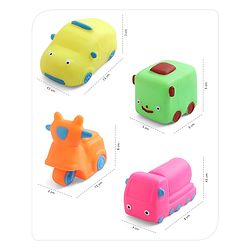 Babyhug Bath Squeeze Toys Transport Pack of 4 - Multicolour