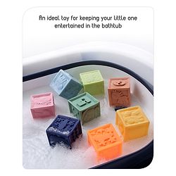 Babyhug Bath In Style Squeeze Building Blocks Set Pack of 8 - Multicolour