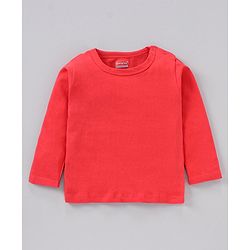 Babyhug Full Sleeves Cotton Blend Knit Tees Solid Pack of 3- Blue Red Peach