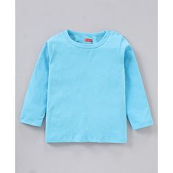 Babyhug Full Sleeves Cotton Blend Knit Tees Solid Pack of 3- Blue Red Peach
