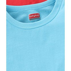 Babyhug Full Sleeves Cotton Blend Knit Tees Solid Pack of 3- Blue Red Peach