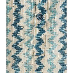 Babyhug 100% Cotton Full Sleeves Kurta and Dhoti Set Zig Zag Print - Beige & Navy