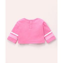 Babyhug Three Fourth Sleeves Crop Top With Inner Tee Placement Print - Pink