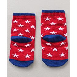 Cute Walk by Babyhug Ankle Length Antibacterial Socks Striped & Stars Design  Pack of 3 - Multicolour