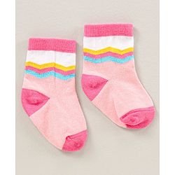 Cute Walk by Babyhug Ankle Length Antibacterial Socks Pack Of 5  Striped & Unicorn Design - Multicolour