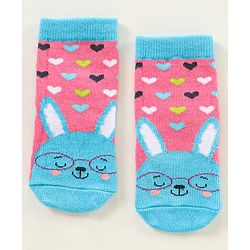 Cute Walk by Babyhug Ankle Length Antibacterial Socks Pack Of 5 Hearts Design  - Multicolour