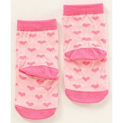 Cute Walk by Babyhug Ankle Length Antibacterial Socks Pack Of 5 Hearts Design  - Multicolour