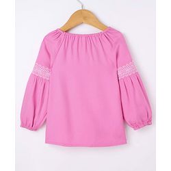 Babyhug 100% Rayon Full Length Embroidered Top with Denim Jeans- Pink & Blue