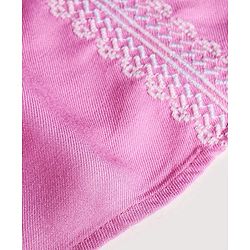 Babyhug 100% Rayon Full Length Embroidered Top with Denim Jeans- Pink & Blue