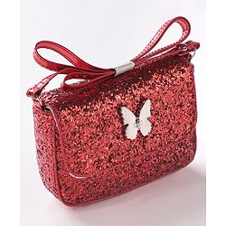 Babyhug Free Size Sling Bag  With Sequin Detailing & Butterfly Applique- Red