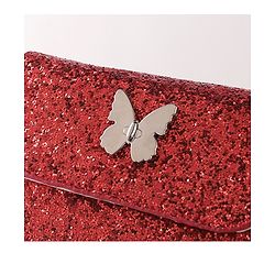 Babyhug Free Size Sling Bag  With Sequin Detailing & Butterfly Applique- Red