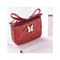 Babyhug Free Size Sling Bag  With Sequin Detailing & Butterfly Applique- Red