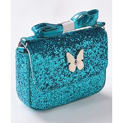 Babyhug Free Size Sling Bag  With Sequin Detailing & Butterfly Applique- Blue