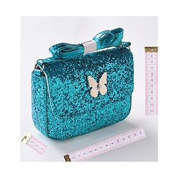 Babyhug Free Size Sling Bag  With Sequin Detailing & Butterfly Applique- Blue