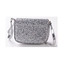 Babyhug Free Size Sling Bag  With Sequin Detailing & Butterfly Applique- Silver