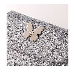 Babyhug Free Size Sling Bag  With Sequin Detailing & Butterfly Applique- Silver