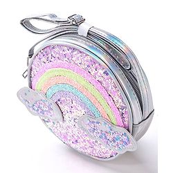 Babyhug Free Size Sling Bag With Sequin Detailing Rainbow & Cloud Patch- Purple