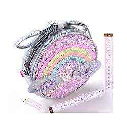 Babyhug Free Size Sling Bag With Sequin Detailing Rainbow & Cloud Patch- Purple