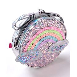 Babyhug Free Size Sling Bag With Sequin Detailing Rainbow & Cloud Patch- Purple