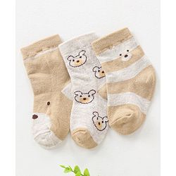 Cute Walk by Babyhug Anti-Bacterial Ankle Length Designed Socks Pack of 3 - Multicolour