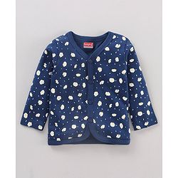 Babyhug 100% Cotton Vests Floral Print Pack of 3 - Yellow White & Navy