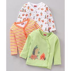 Babyhug 100% Cotton Vests Mutiprint Pack of 3 -Multicolour