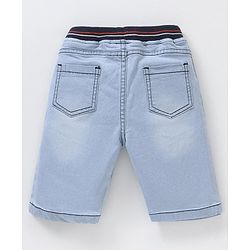 Babyhug Knee Length Washed Denim Jamaican Shorts - Blue