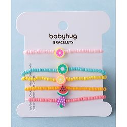 Babyhug Free Size Bracelets Fruit Design Pack of 5- Multicolor