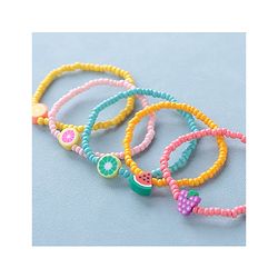 Babyhug Free Size Bracelets Fruit Design Pack of 5- Multicolor