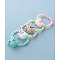 Babyhug Free Size Bracelets Bunny Design Pack of 4- Multicolor