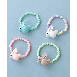Babyhug Free Size Bracelets Bunny Design Pack of 4- Multicolor