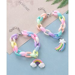 Babyhug Free Size Bracelets Cloud & Rainbow Design Pack of 2- Multicolor