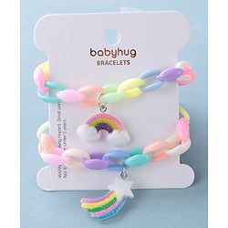 Babyhug Free Size Bracelets Cloud & Rainbow Design Pack of 2- Multicolor