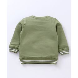 Babyhug Winter Wear Full Sleeves T-shirt With Placement Print - Green