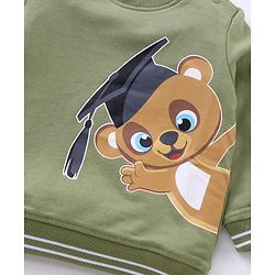 Babyhug Winter Wear Full Sleeves T-shirt With Placement Print - Green