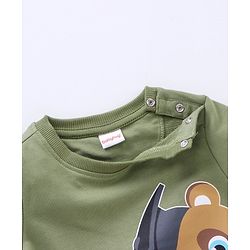Babyhug Winter Wear Full Sleeves T-shirt With Placement Print - Green