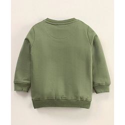 Babyhug Full Sleeves Cotton Looper Knit Winter Wear Tee Lion Print- Green