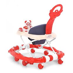 Babyhug Rabit Walker cum Rocker With Parental Push Handle - Red (Seat Print & Color May Vary)
