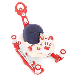 Babyhug Rabit Walker cum Rocker With Parental Push Handle - Red (Seat Print & Color May Vary)