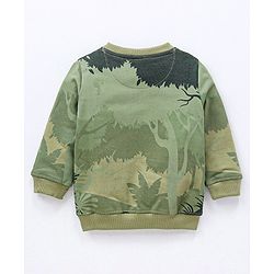 Babyhug Cotton Knit Full Sleeves Winter Wear T-Shirt Text Print - Green