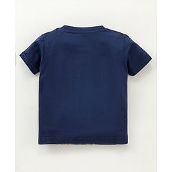 Babyhug Half Sleeves T-Shirt Building Print - Navy Blue